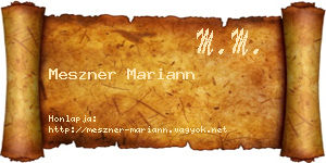 Meszner Mariann névjegykártya